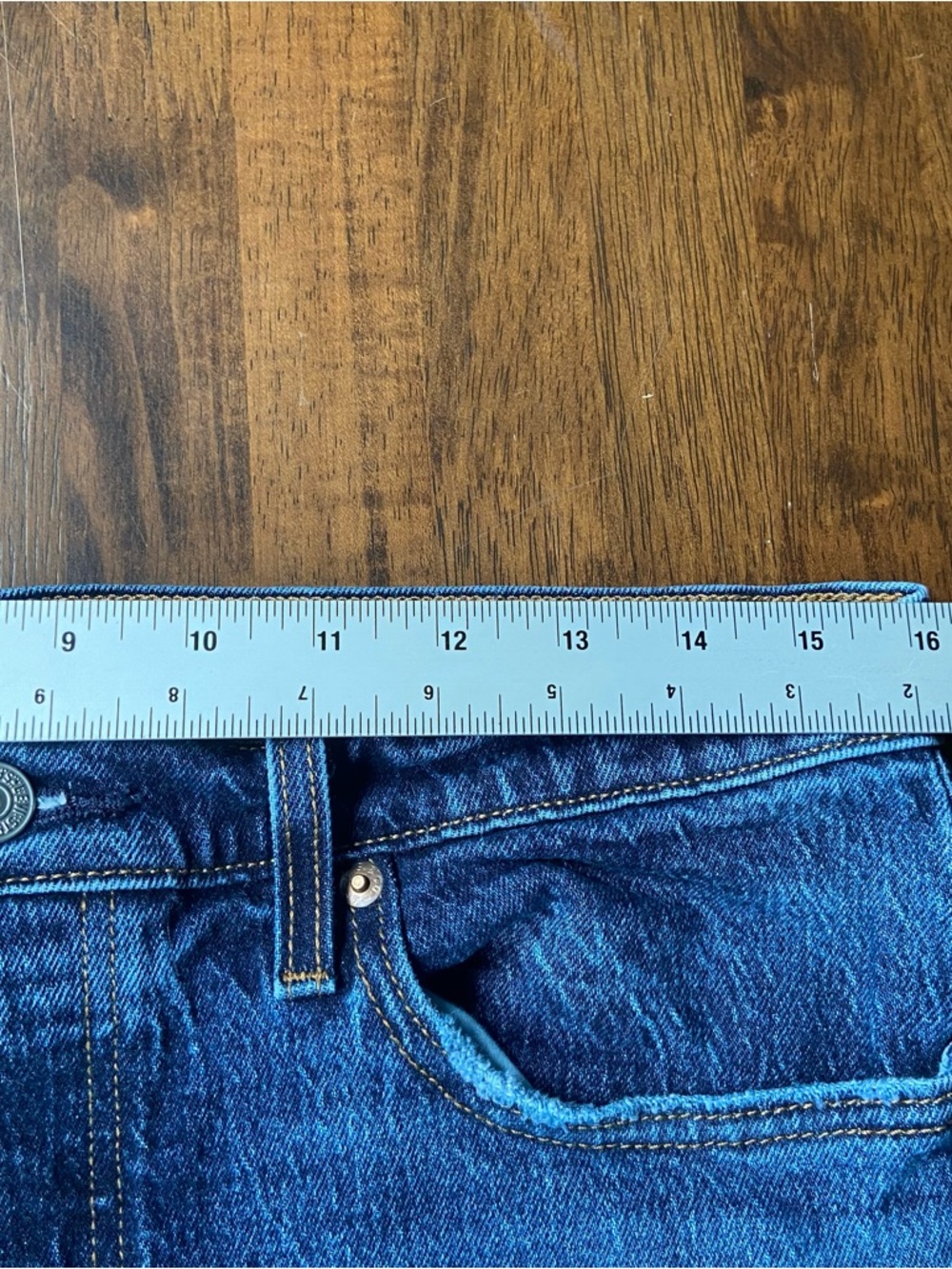 Levi's Premium Wedgie Straight Womens 32 Blue High Rise Button Fly Raw Hem Jeans - Picture 9 of 13